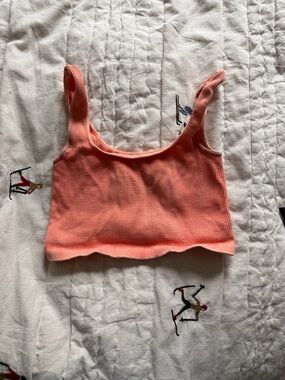 Free People Movement Ribbed Crop Tank Top in Coral